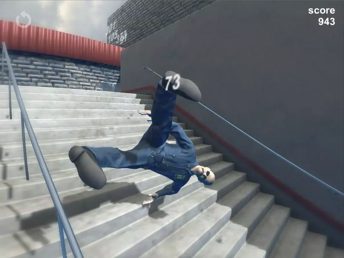 Downstairs — human falling simulator arcade game iPad  Screenshots