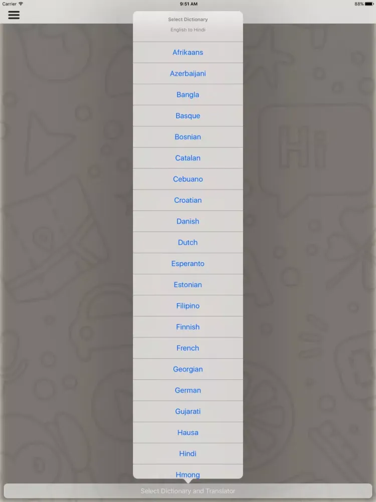Tangkapan layar English To All Dictionary iPad 