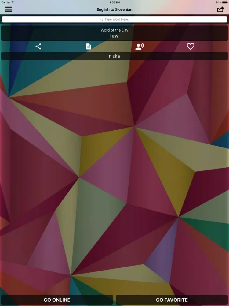 Capturas de tela do English To Slovenian iPad 