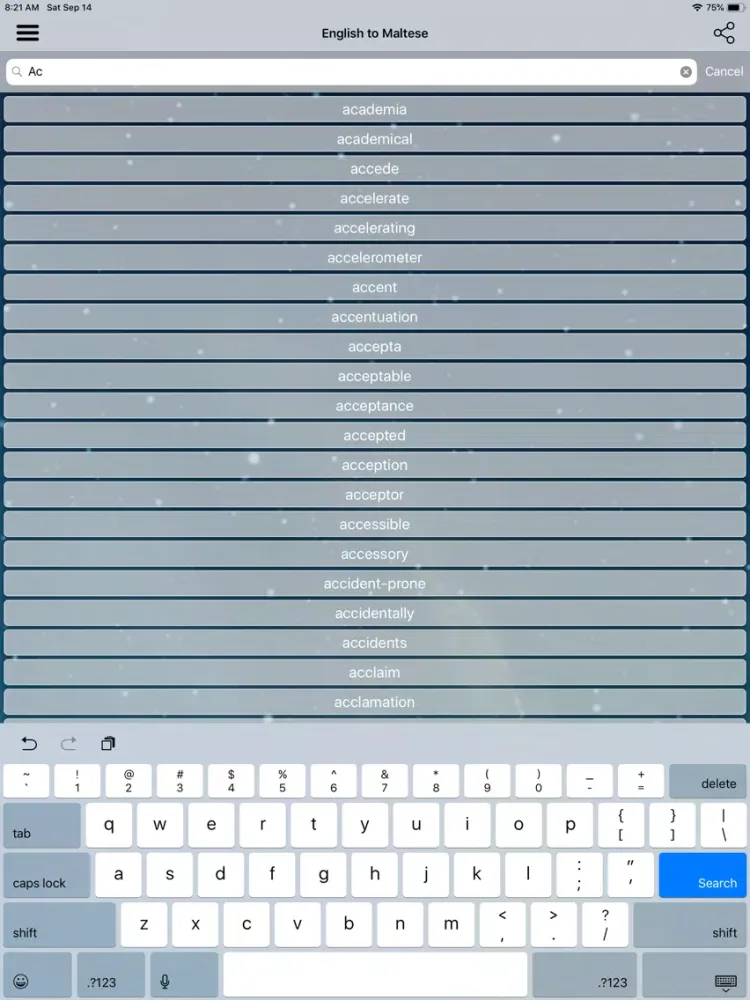 English To Maltese Dictionary iPad 应用截图