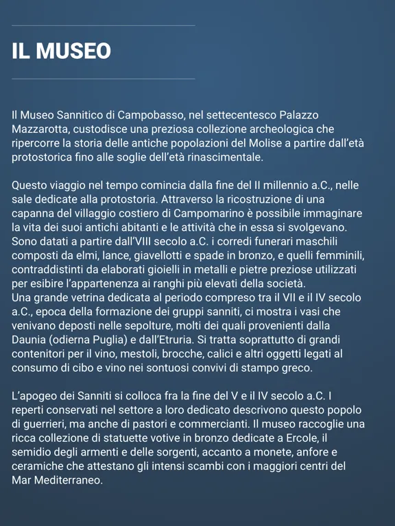 Tangkapan skrin Museo Sannitico - BE iPad 