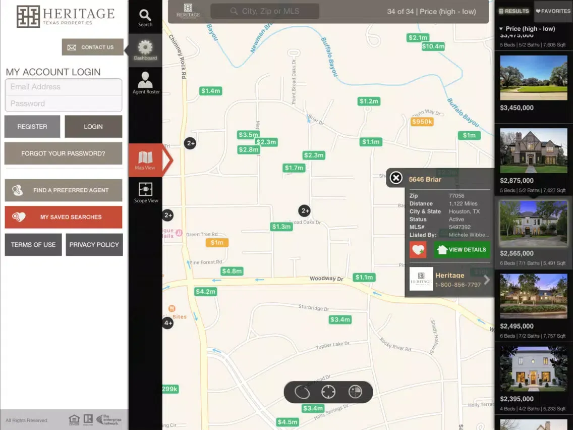 Heritage Texas Home Search iPad  スクリーンショット