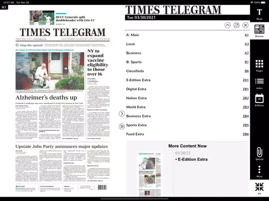 Скриншоты Herkimer Telegram eEdition iPad 