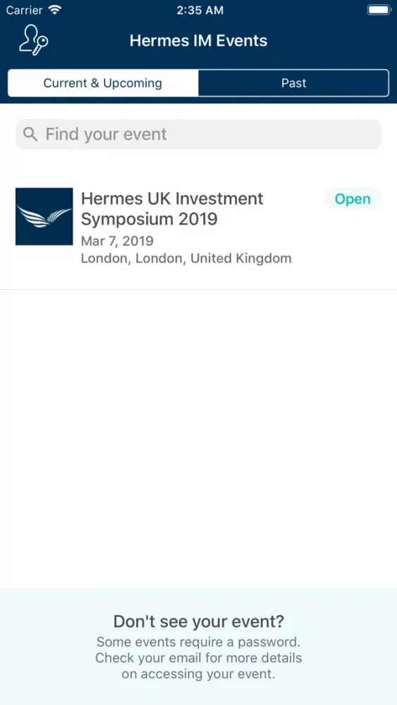 ภาพหน้าจอของ Federated Hermes Intl. Events