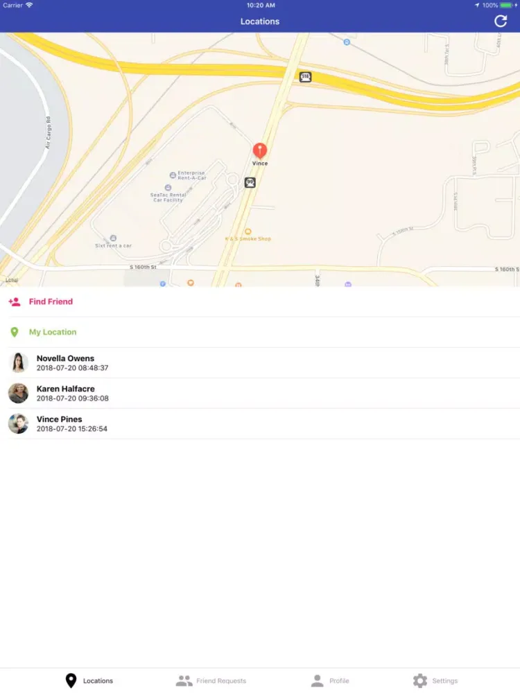 Capturas de tela do Locazilla - Friend Locator iPad 