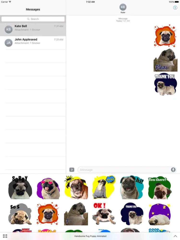 Capturas de tela do Handsome Pug Puppy Animated iPad 