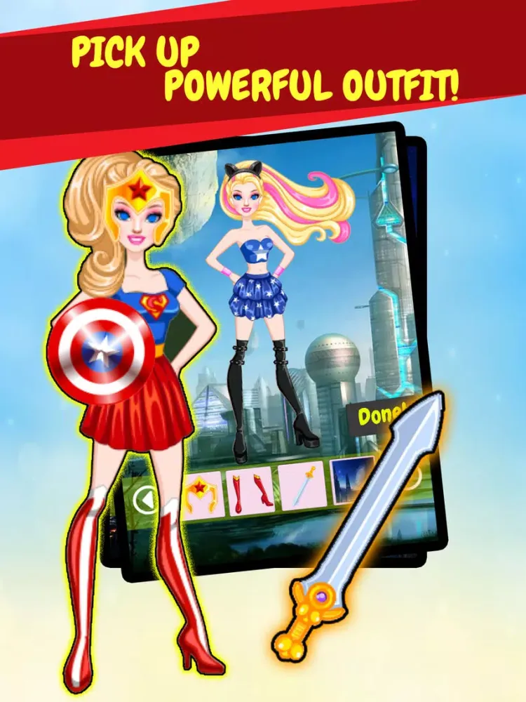 Create Own Super-Hero Woman - Free Character Costume Maker Dress-Up Game iPad Screenshots