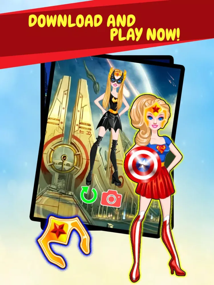 Create Own Super-Hero Woman - Free Character Costume Maker Dress-Up Game iPad Screenshots