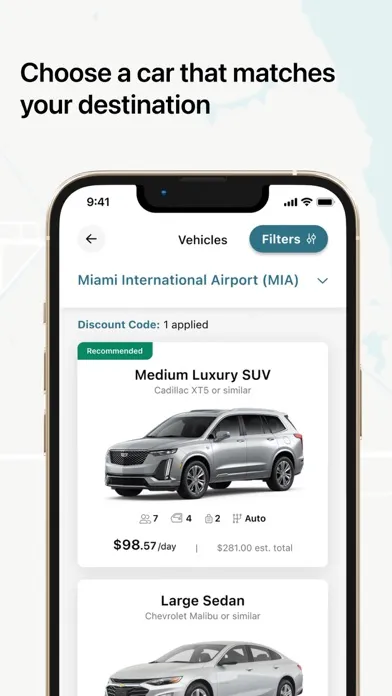Ảnh chụp màn hình của Hertz Rental Car, EV, SUV, Van