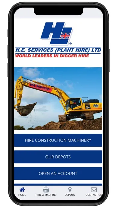 Tangkapan layar H.E. Services Plant Hire