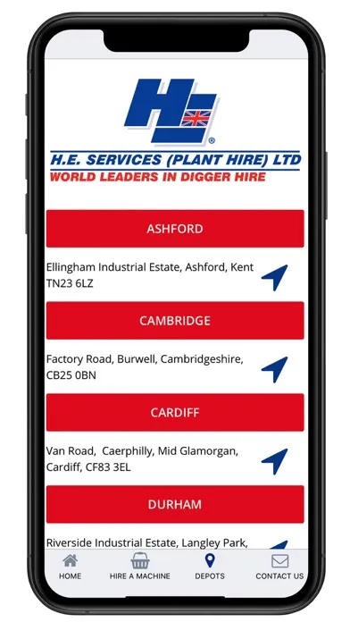 Tangkapan layar H.E. Services Plant Hire