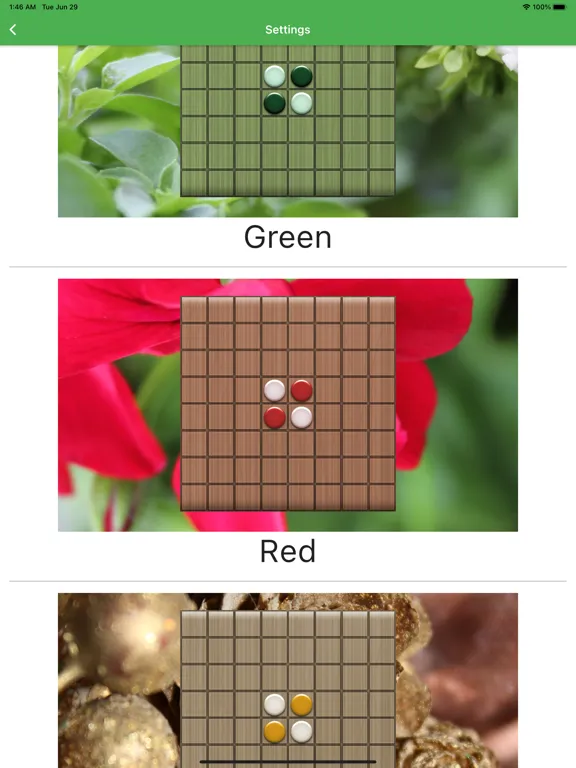 Tangkapan skrin Green Othello iPad 