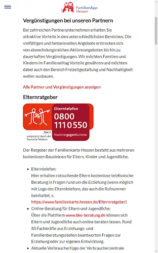 FamilienApp Hessen Ekran Görüntüleri