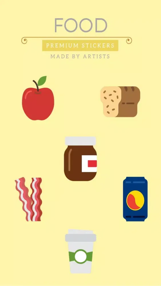 Capturas de pantalla de Food and Drink Stickers - Nom nom