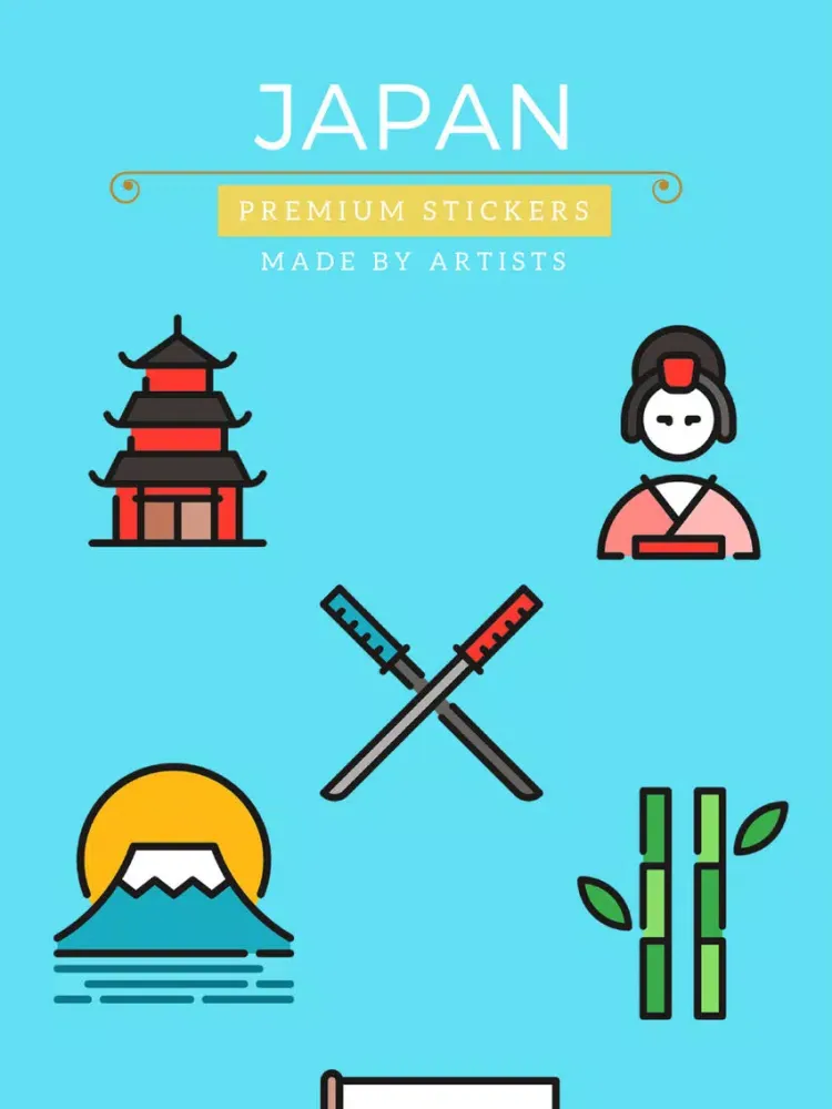Japan Stickers - Land of the Rising Sun iPad  스크린샷
