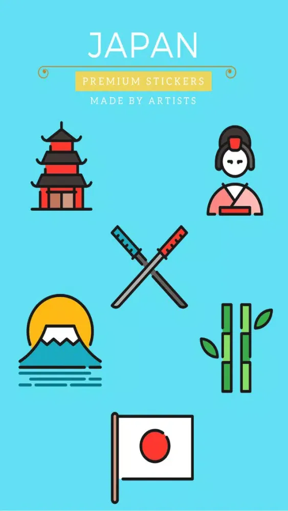 Japan Stickers - Land of the Rising Sun 스크린샷