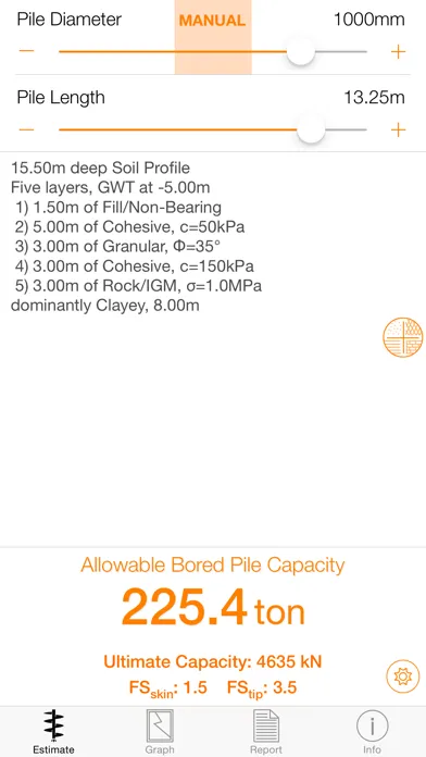 ภาพหน้าจอของ Piles Capacity