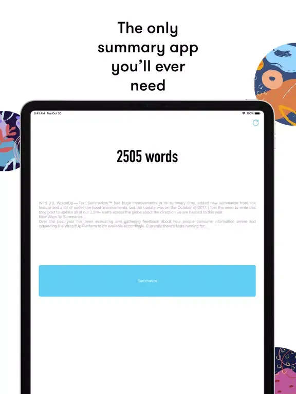 Captures d'écran de WrapItUp - Text Summarizer ™ iPad 