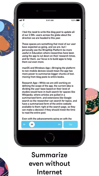 Captures d'écran de WrapItUp - Text Summarizer ™