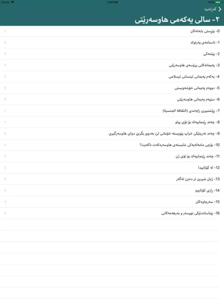 Captures d'écran de ژیانی هاوسه رگیری iPad 