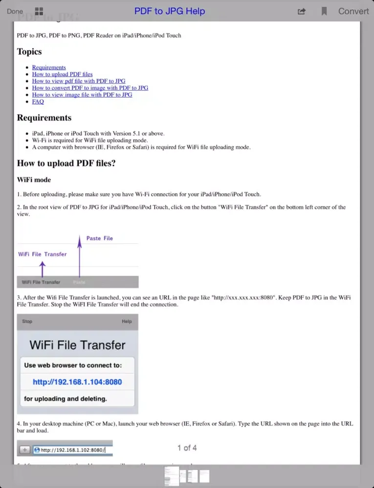 Capturas de pantalla de PDF to JPG iPad 