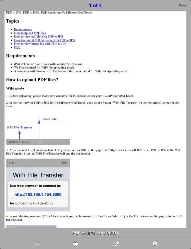 Capturas de pantalla de PDF to JPG iPad 