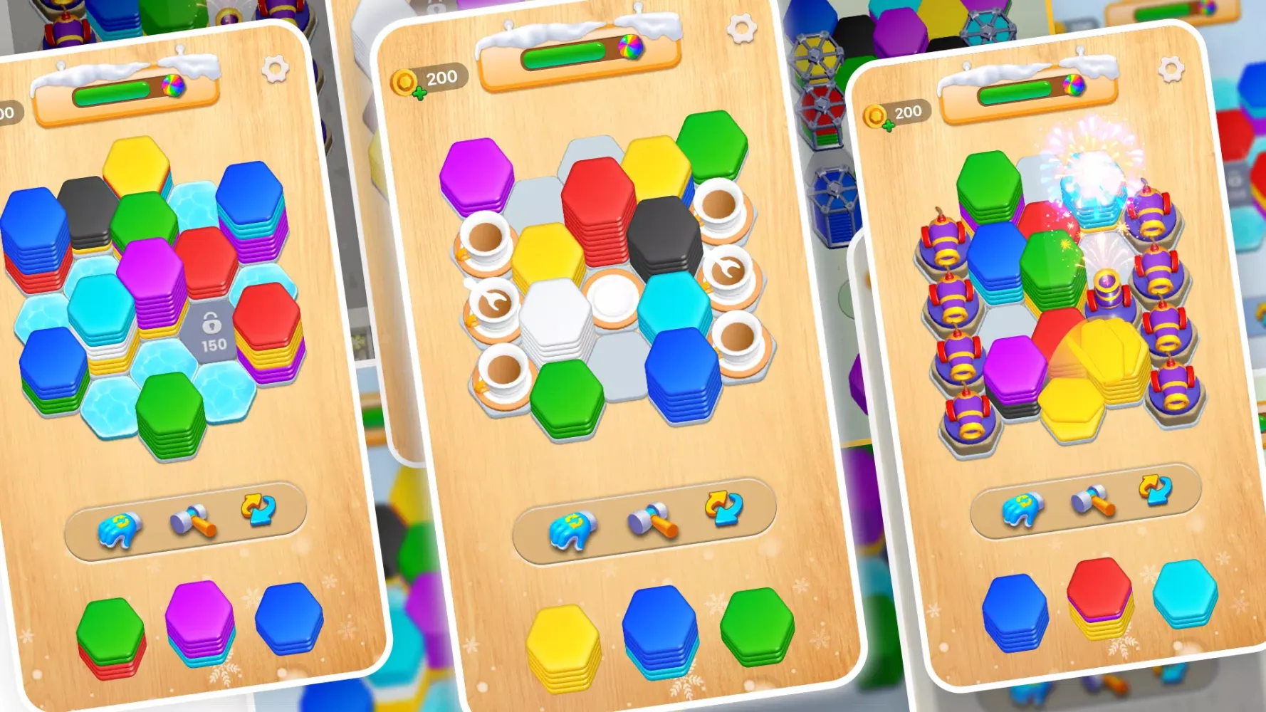 Christmas Hexa: 3D Merge Game Screenshots