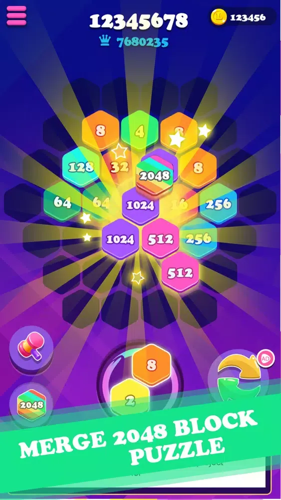 صور 2048 Hexagon Block