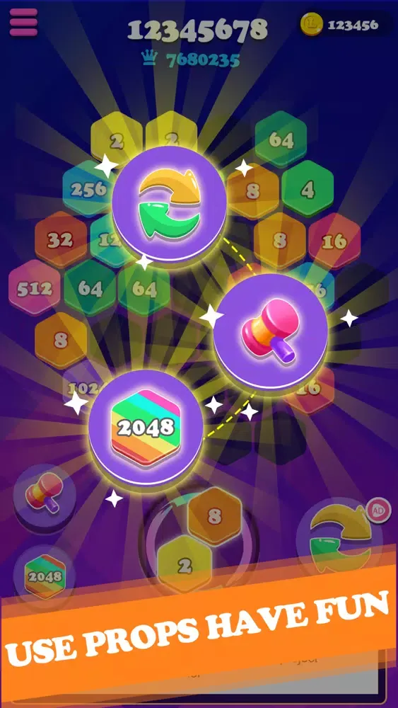 صور 2048 Hexagon Block