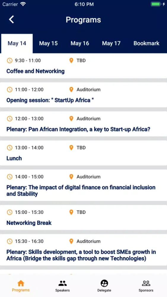 Tangkapan skrin Transform Africa Summit App