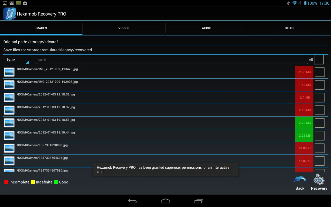 Hexamob Recovery PRO Screenshots