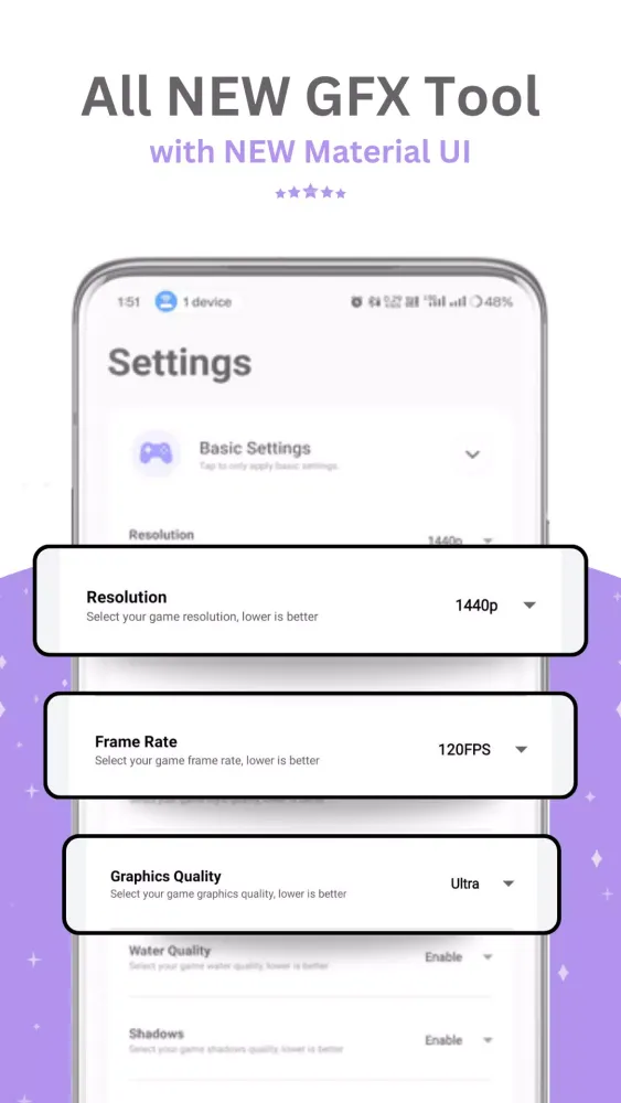 GFX Tool سکرین شاٹس