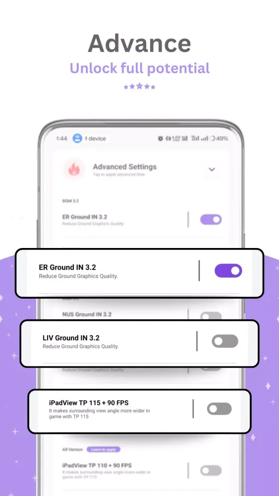GFX Tool سکرین شاٹس