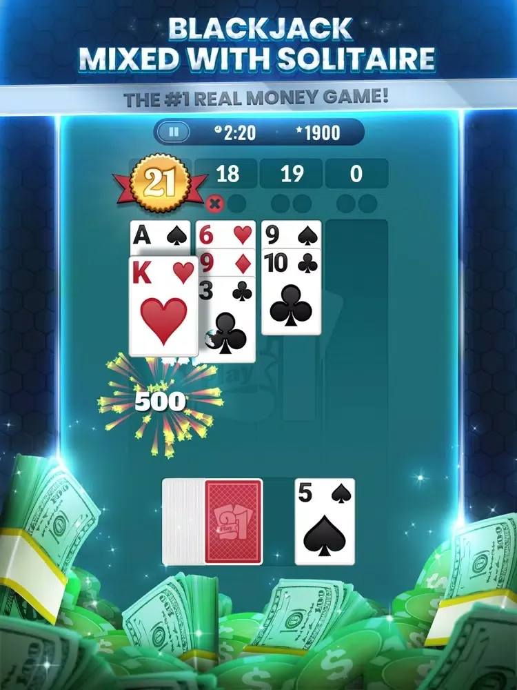 Play 21 - Real Money Card Game iPad 應用截圖