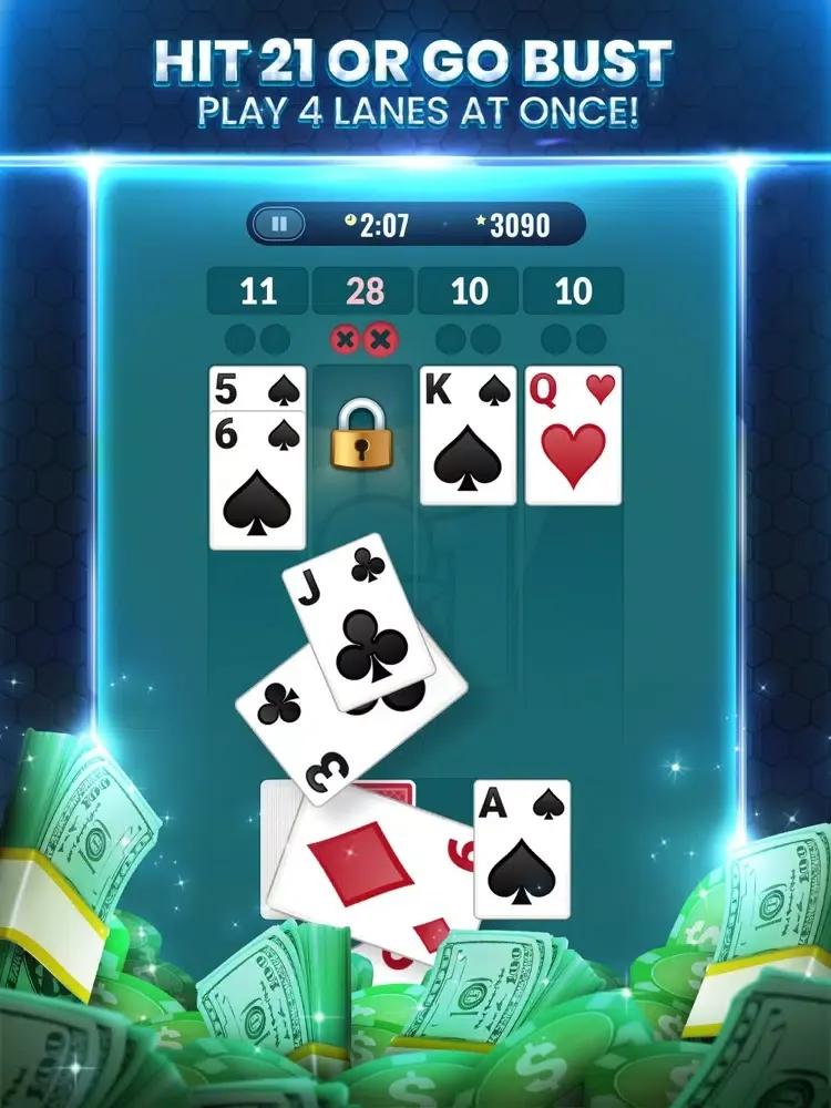 Play 21 - Real Money Card Game iPad 應用截圖