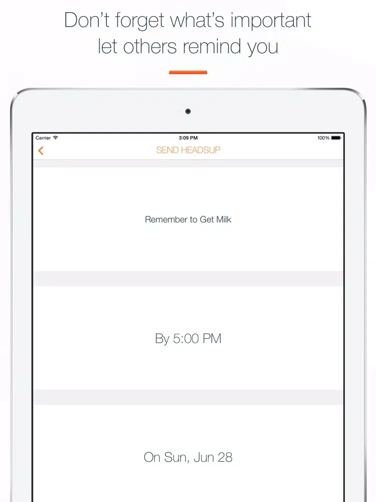 Hey HeadsUp: Reminding Others iPad  Screenshots