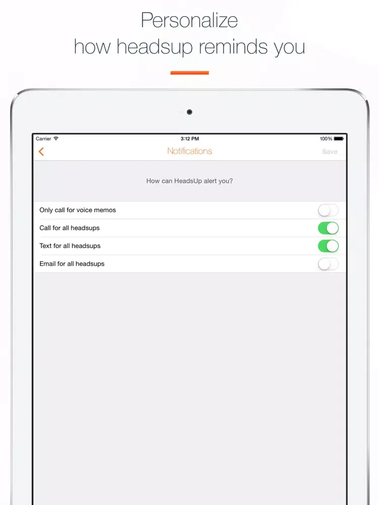 Hey HeadsUp: Reminding Others iPad  Screenshots