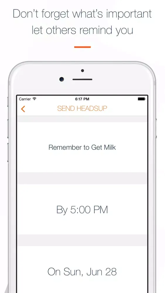 Hey HeadsUp: Reminding Others Screenshots