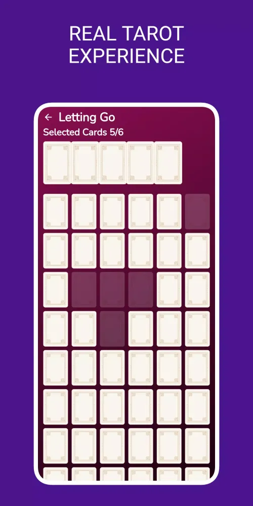 Screenshot di Love tarot reading, tarot card