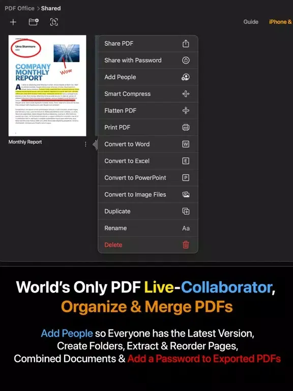 PDF Office, Edit Adobe Acrobat iPad 應用截圖