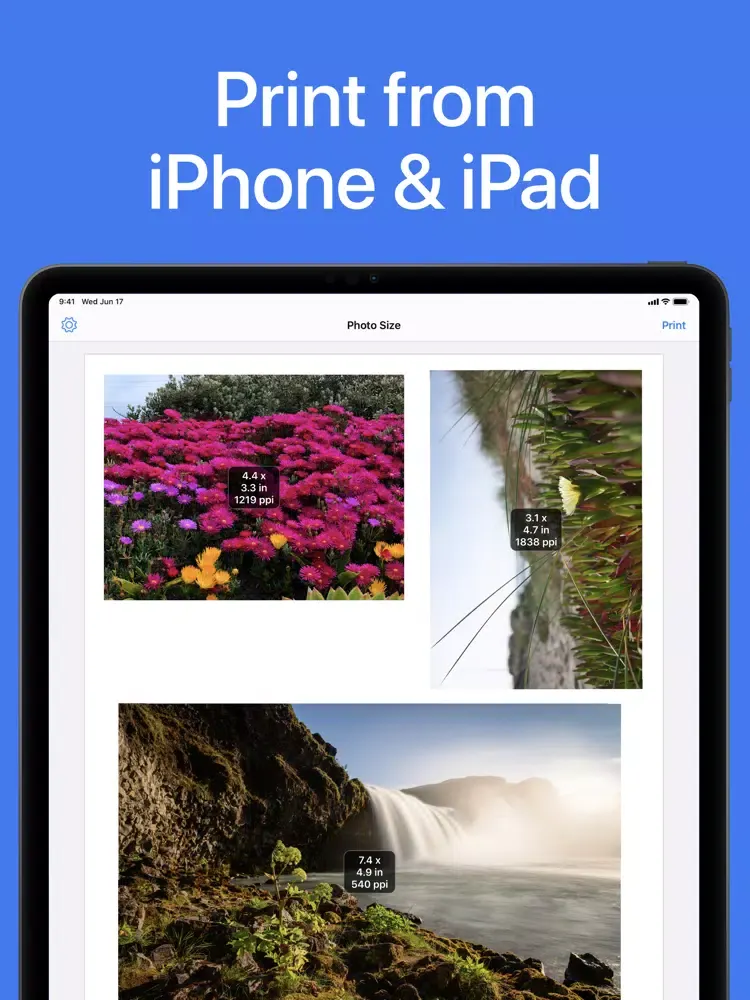 iPrint Smart Photo to Size App iPad  سکرین شاٹس