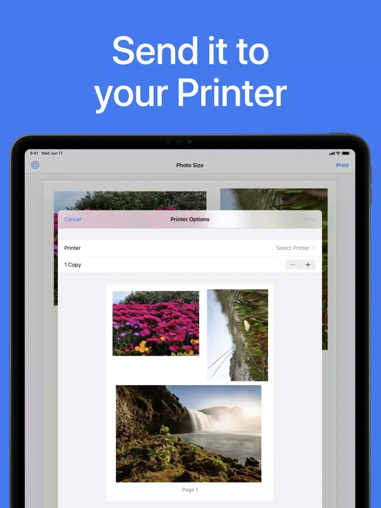 iPrint Smart Photo to Size App iPad  سکرین شاٹس