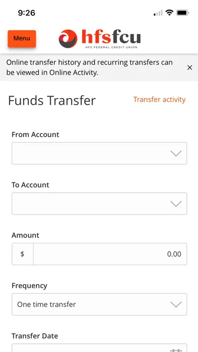 HFS Federal Credit Union Screenshots