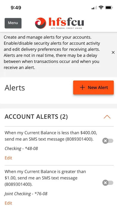 HFS Federal Credit Union Screenshots