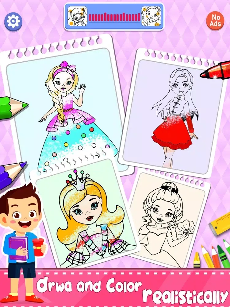 Princess Coloring And Drawing iPad  Screenshots