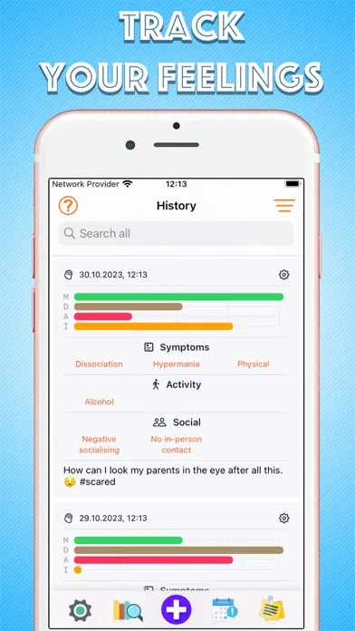 Скриншоты Bipolar Mood Tracker BPD Diary