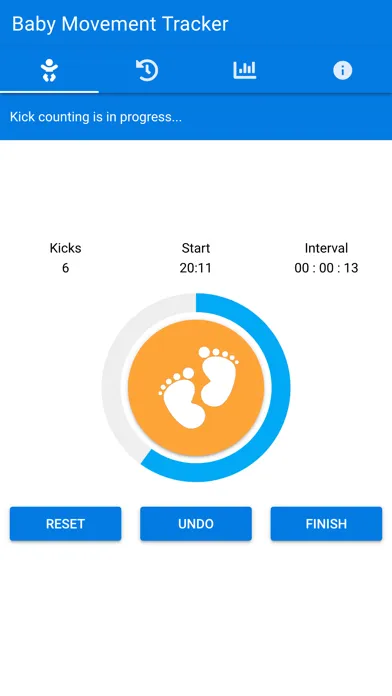 Capturas de tela do Baby Movement Tracker