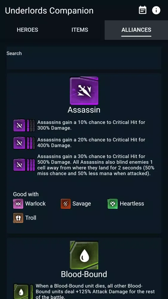 Underlords Companion Screenshots