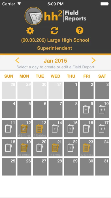 Captures d'écran de hh2 Field Reports