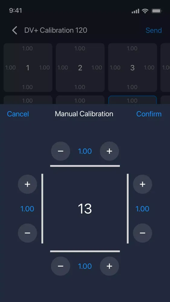 Ảnh chụp màn hình của DV+ Calibration